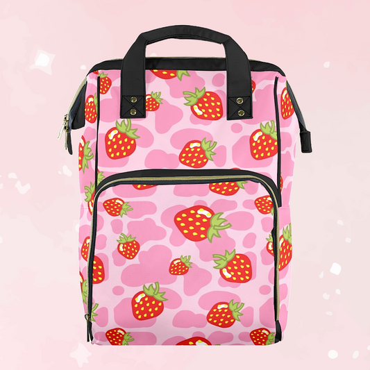 Strawberry Cow Large Diaper Bag