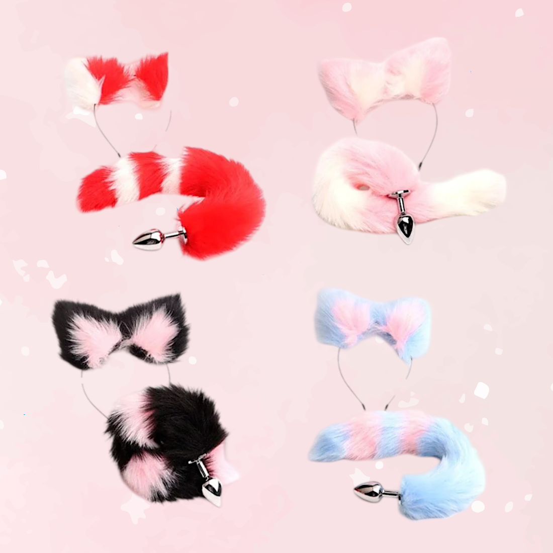 40cm Kawaii Plush Ears & Tail Set (Colors)