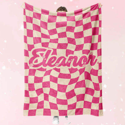 Custom Name Twisted Pink Blanket - Puppy's Aesthetics