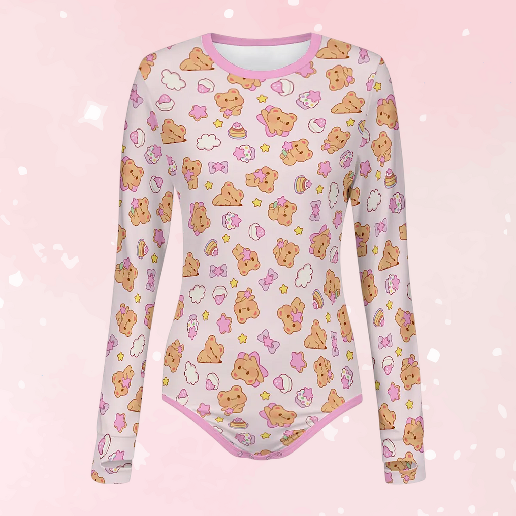 Bearly Adorable Long Sleeve CuddleSuit