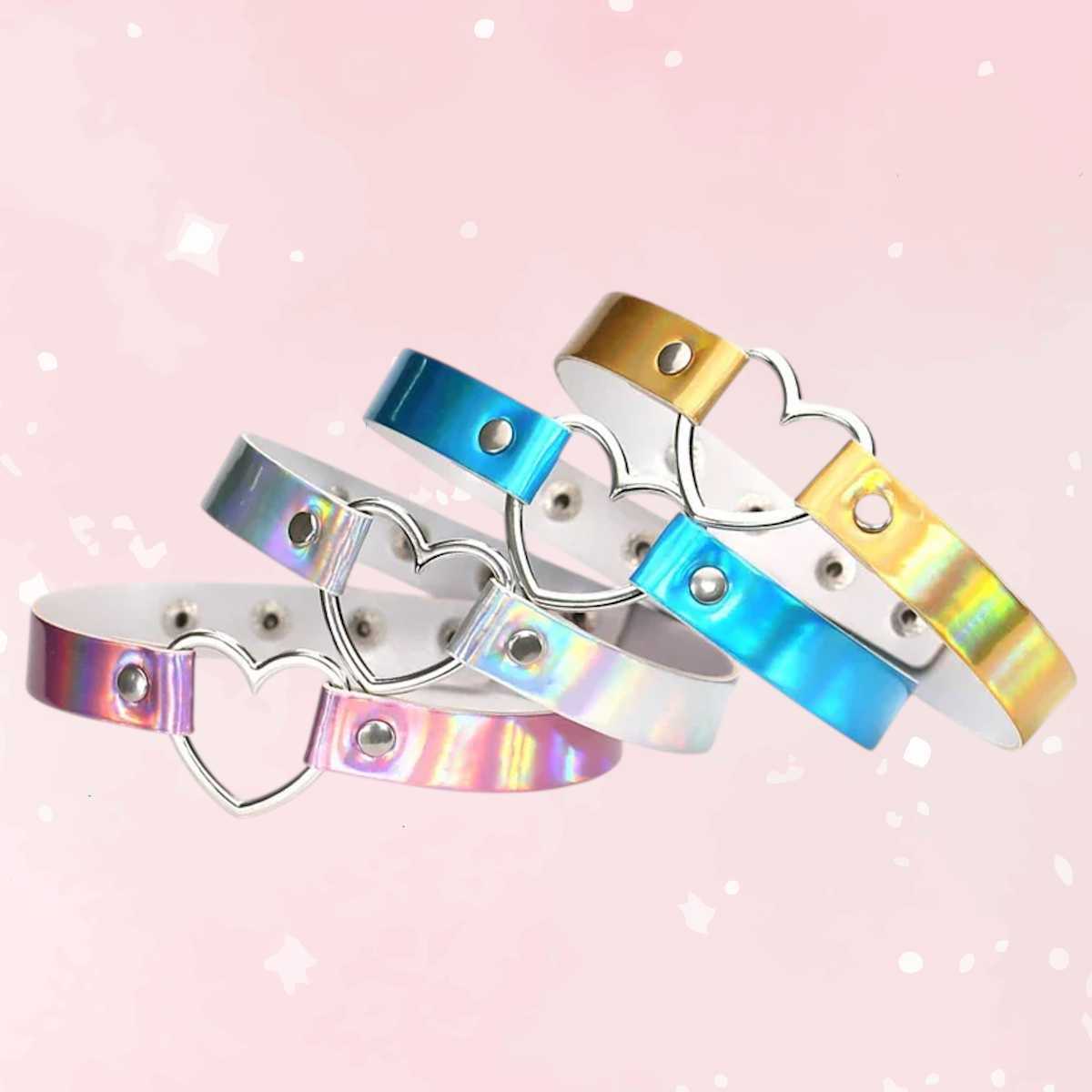 Sweetheart Holographic Heart Collar