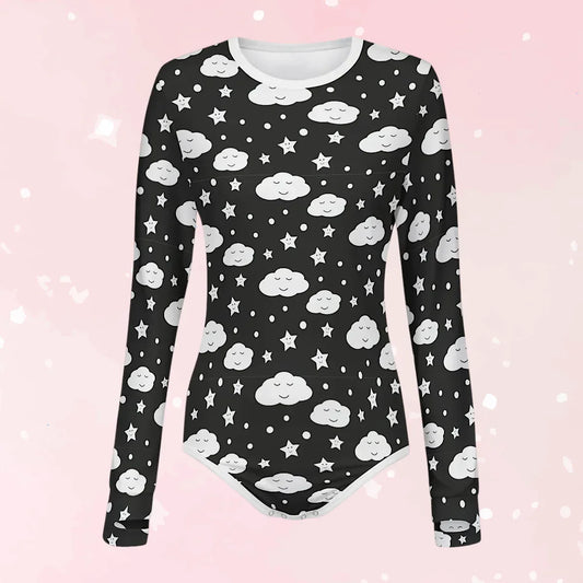 Sleepy Skies Long Sleeve CuddleSuit - Puppy's Aesthetics