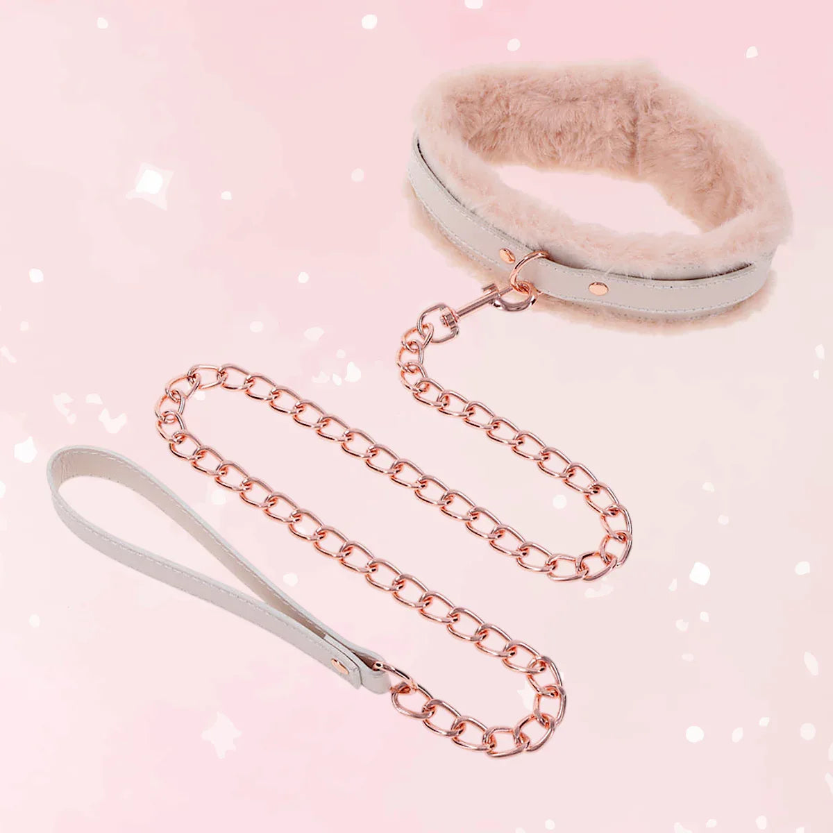 Peaches ‘n CreaMe Fur Collar & Leash - Puppy's Aesthetics