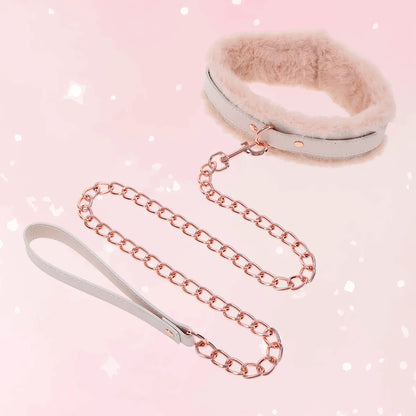Peaches ‘n CreaMe Fur Collar & Leash - Puppy's Aesthetics