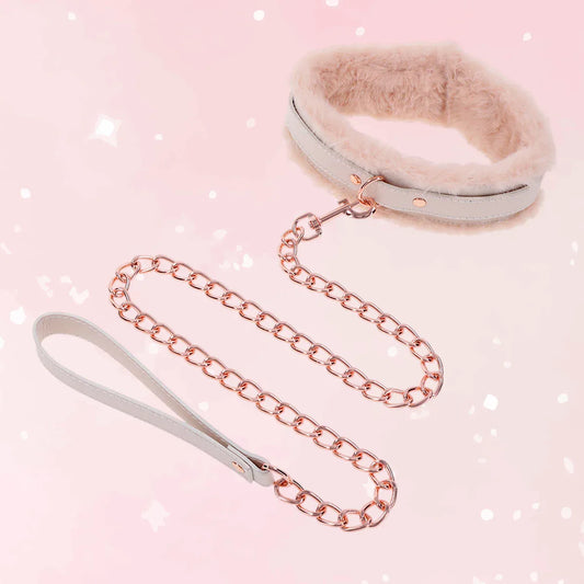 Peaches ‘n CreaMe Fur Collar & Leash - Puppy's Aesthetics