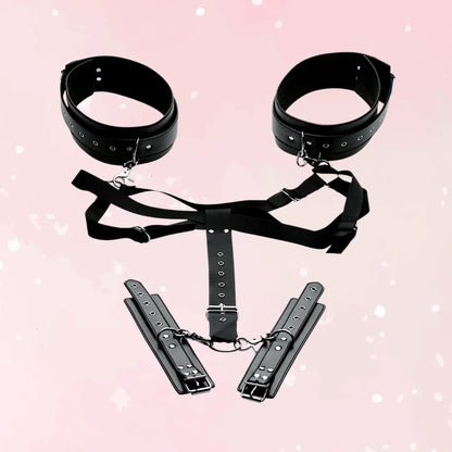 Easy Access Thigh Harness with Wrist Cuffs - Puppy's Aesthetics