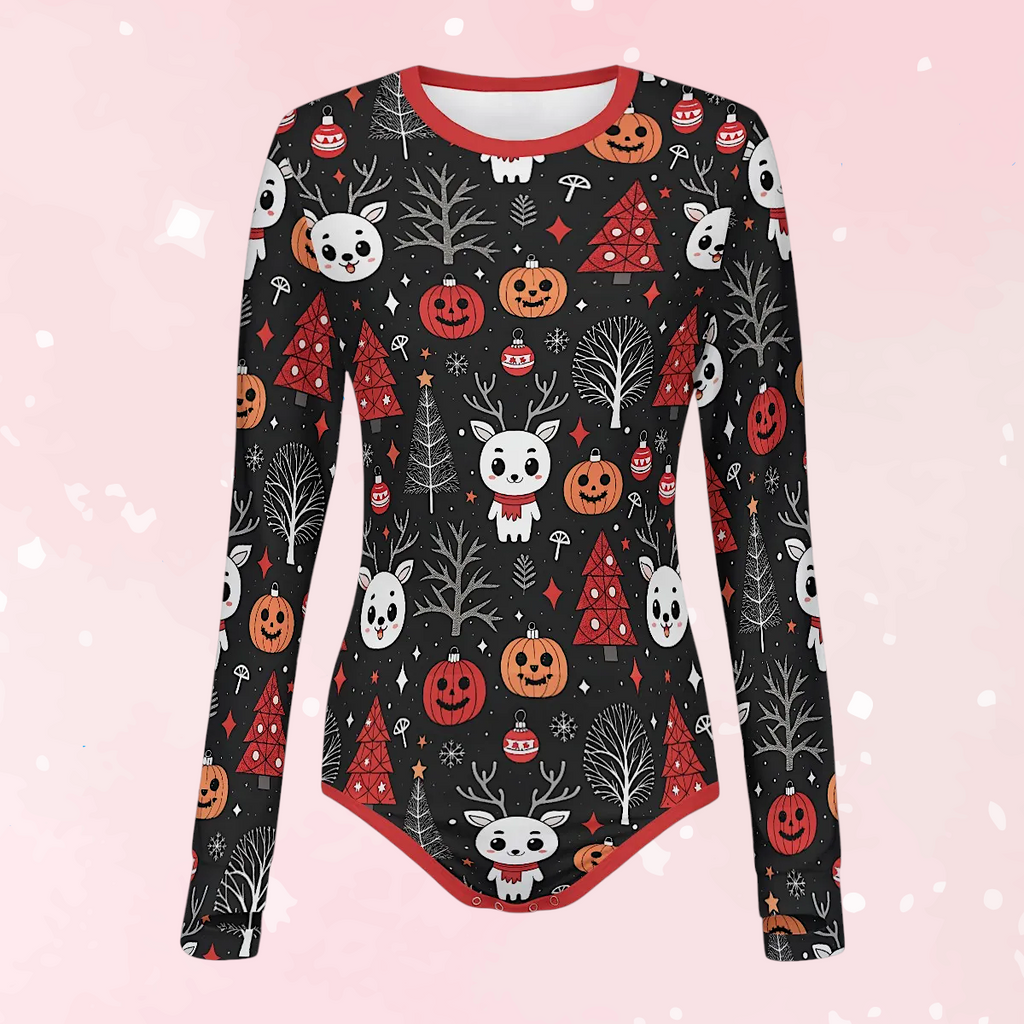 Gothic Christmas Long Sleeve CuddleSuit