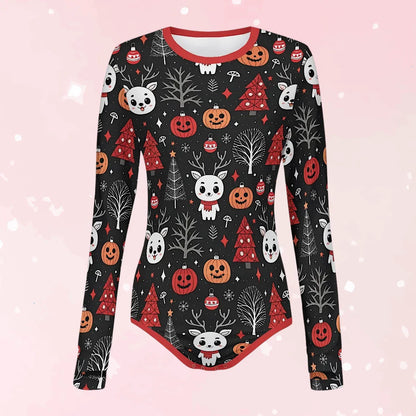 Gothic Christmas Long Sleeve CuddleSuit - Puppy's Aesthetics