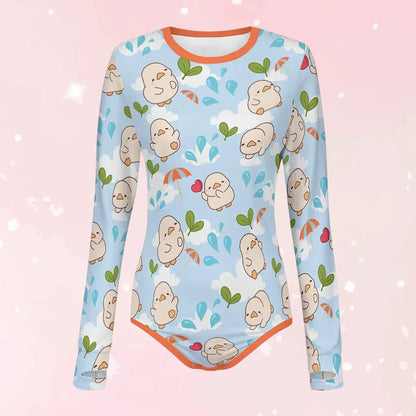 Chirpy Skies Long Sleeve CuddleSuit - Puppy's Aesthetics