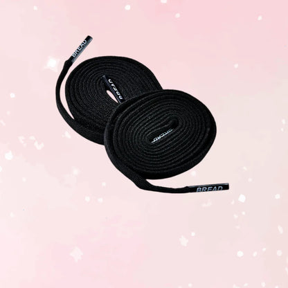 Dark Shadow Black Elastic Shoelaces - Puppy's Aesthetics
