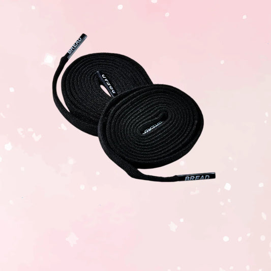 Dark Shadow Black Elastic Shoelaces - Puppy's Aesthetics