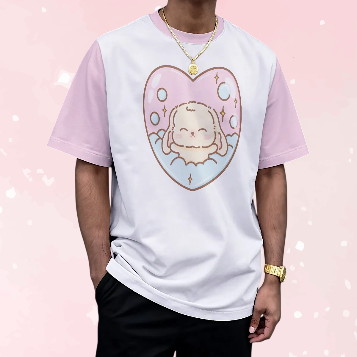Cute BunBun Bathtime Play Tee - Puppy's Aesthetics