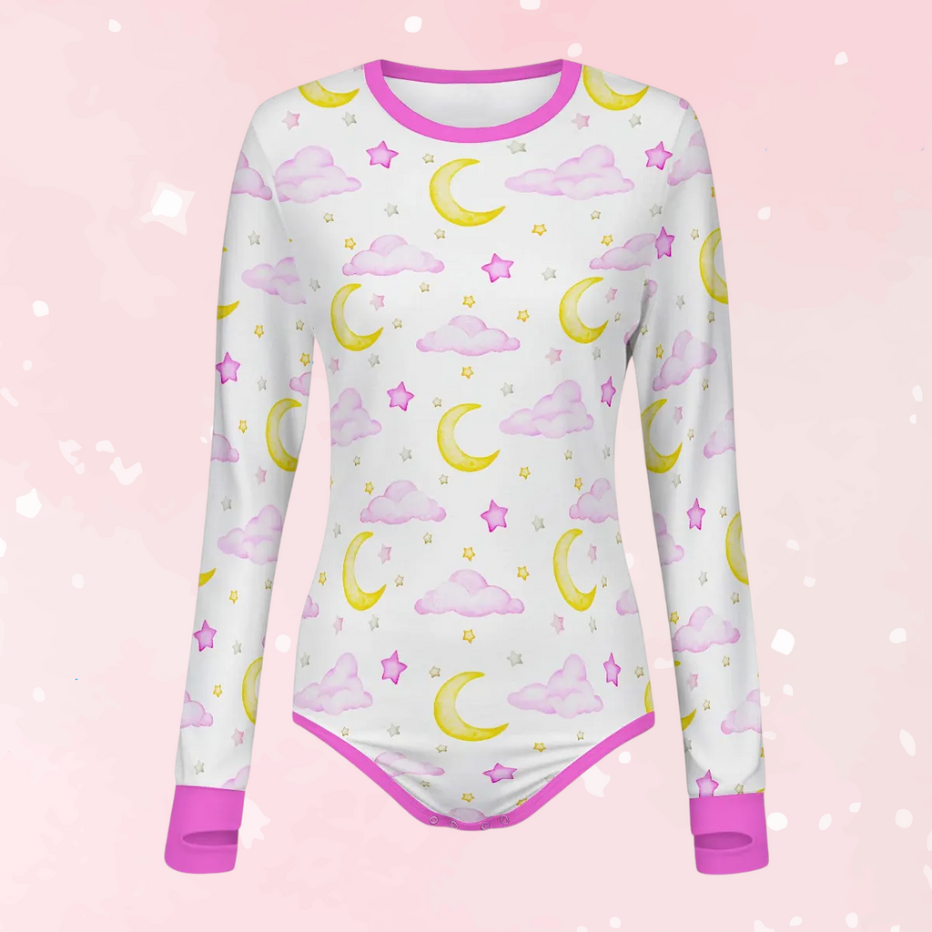 Sweet Moon & Cloud Long Sleeve CuddleSuit