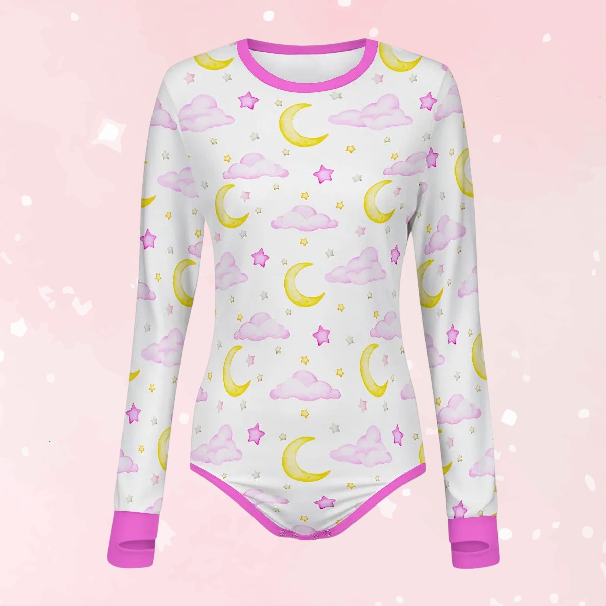 Sweet Moon & Cloud Long Sleeve CuddleSuit