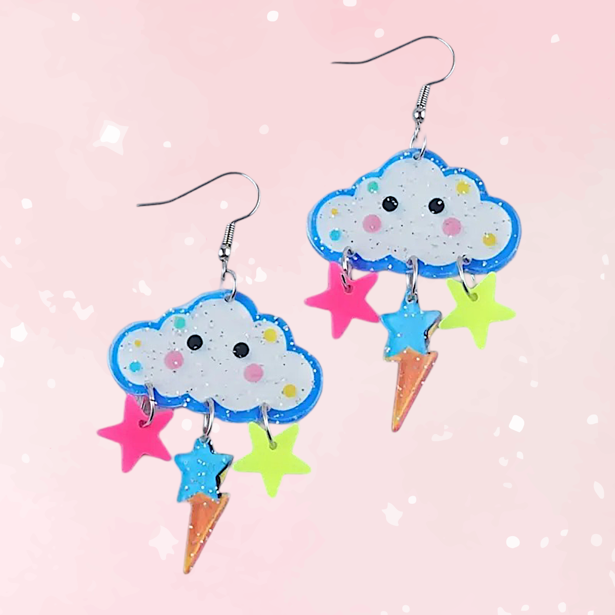 Stormy Skies Rainbow Drop Earrings (Colors) - Puppy's Aesthetics