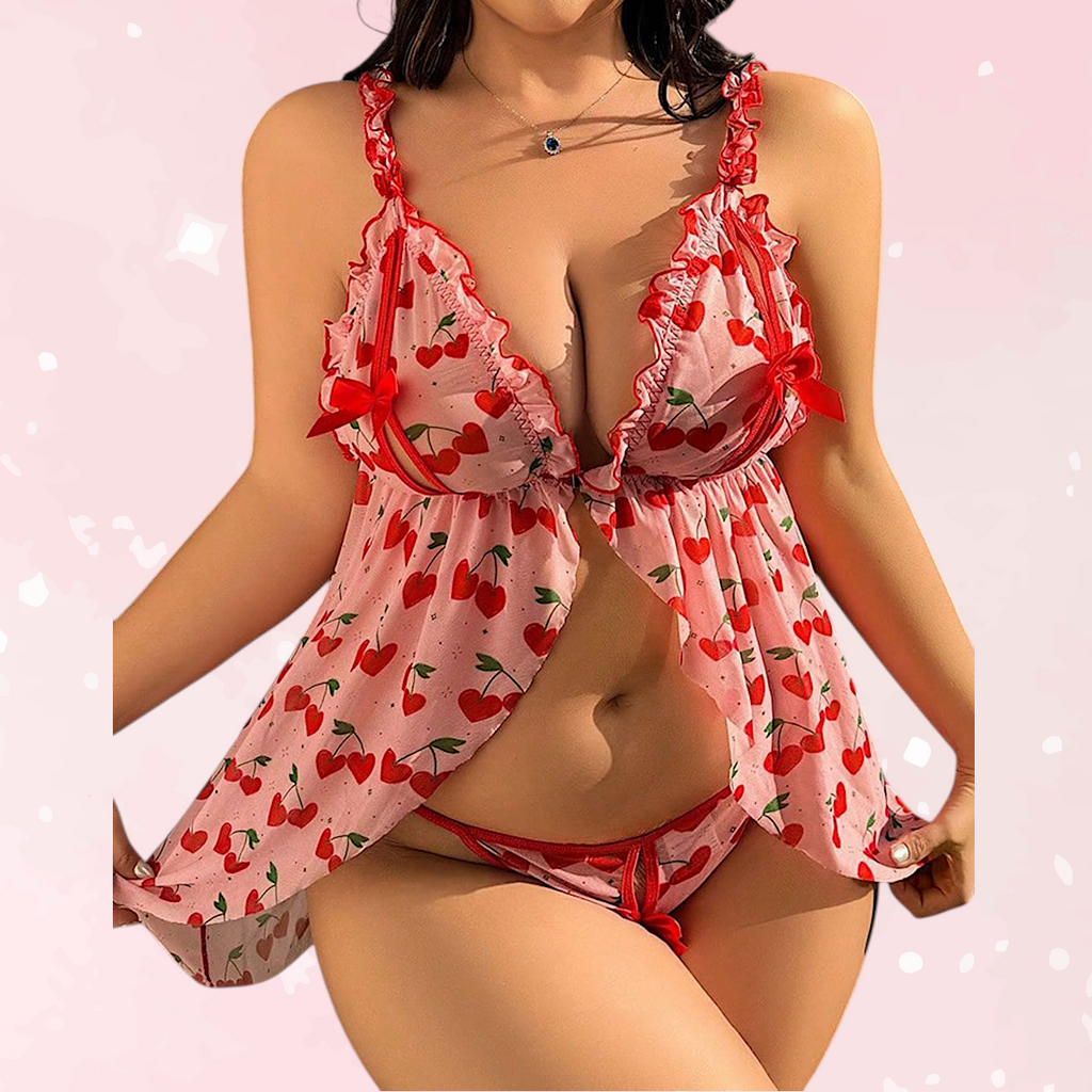 Flirty Plus Size Mesh Babydoll Chemise