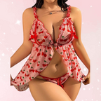 Flirty Plus Size Mesh Babydoll Chemise