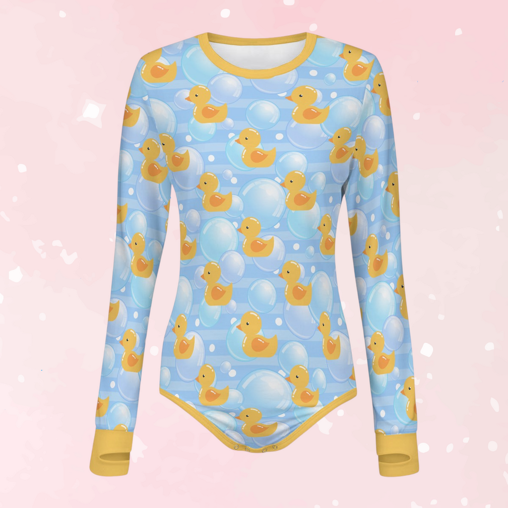 Bubble Duckies Long Sleeve CuddleSuit