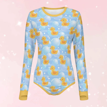 Bubble Duckies Long Sleeve CuddleSuit - Puppy's Aesthetics