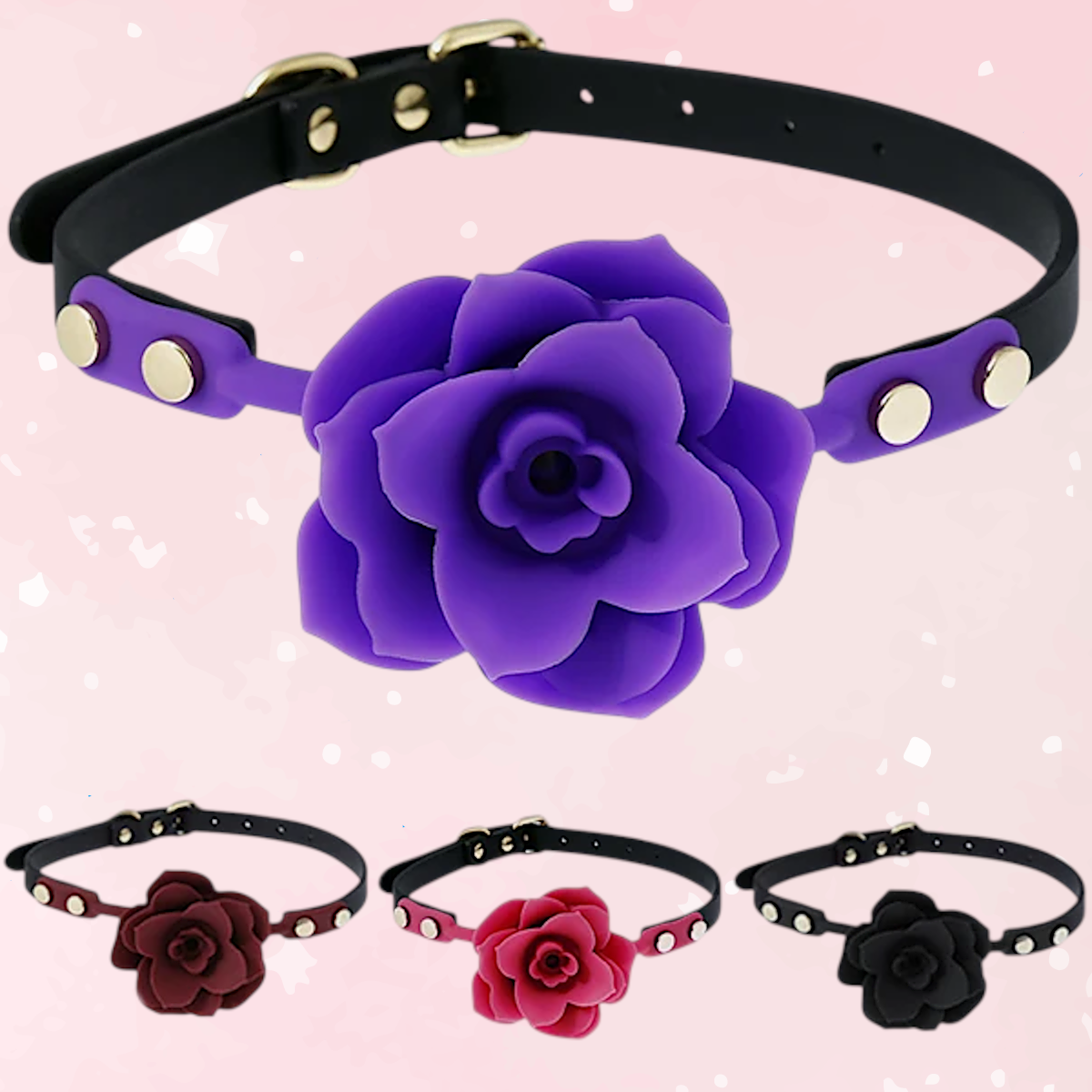 Silicone Rose Mouth Plug Ball