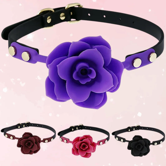 Silicone Rose Mouth Plug Ball - Puppy's Aesthetics