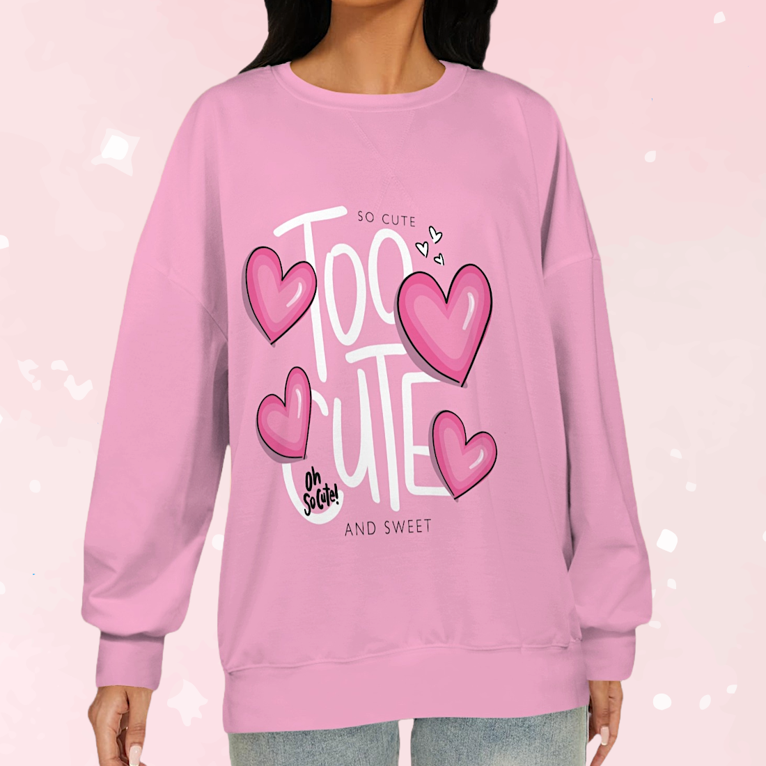 Too Cute Pink Heart Sweater