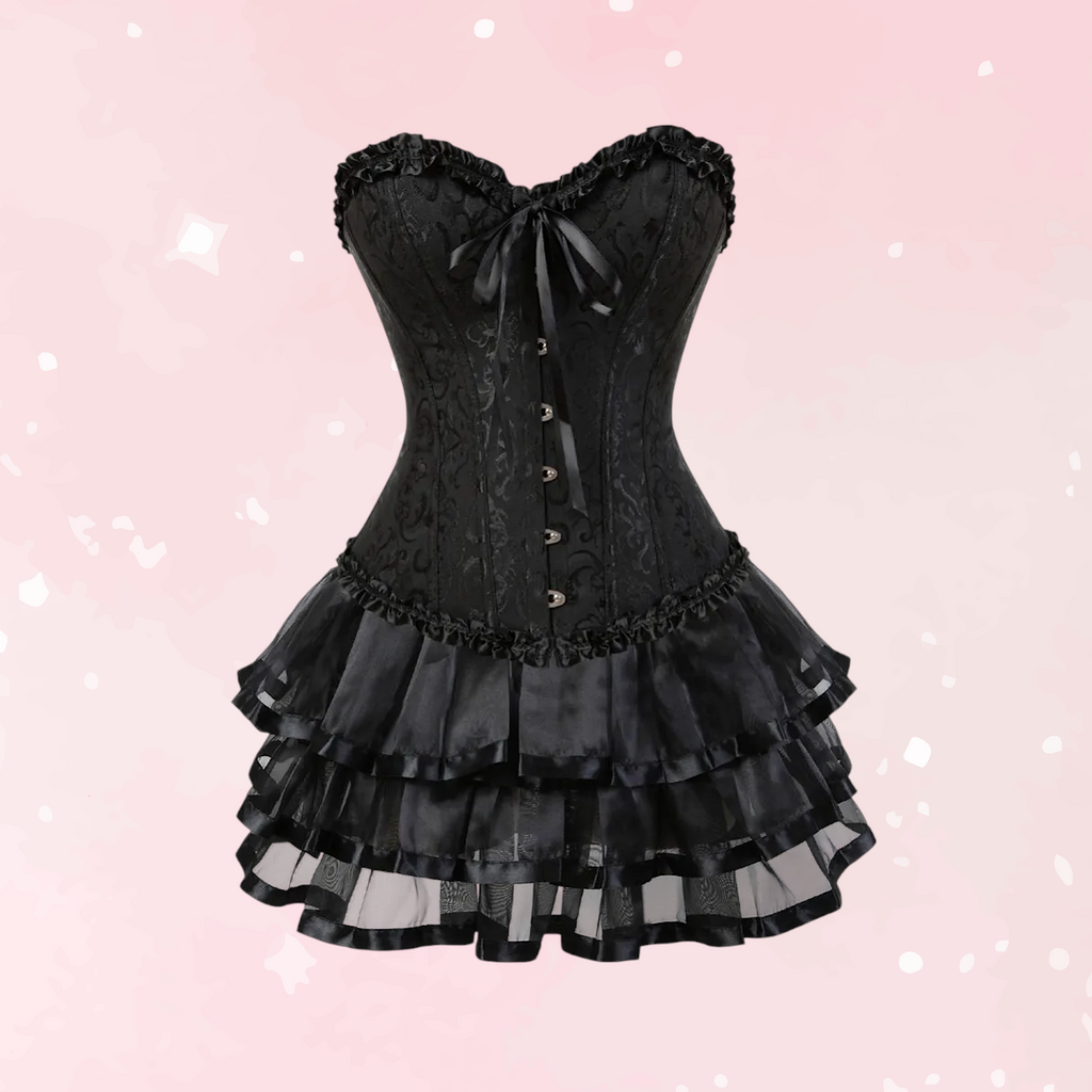 Plus Size Corset Dress & Tutu Skirt Set
