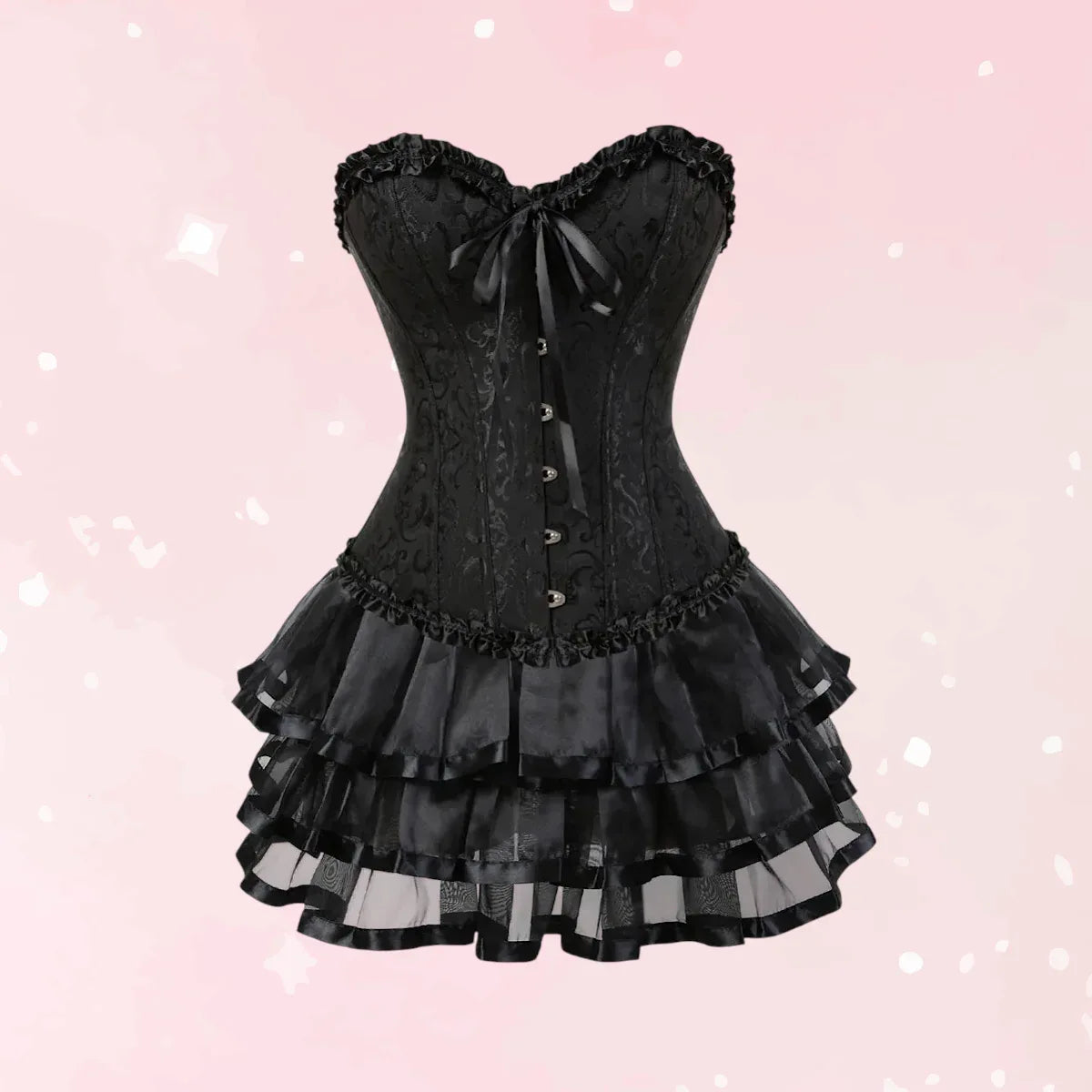 Plus Size Corset Dress & Tutu Skirt Set - Puppy's Aesthetics
