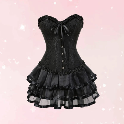 Plus Size Corset Dress & Tutu Skirt Set - Puppy's Aesthetics