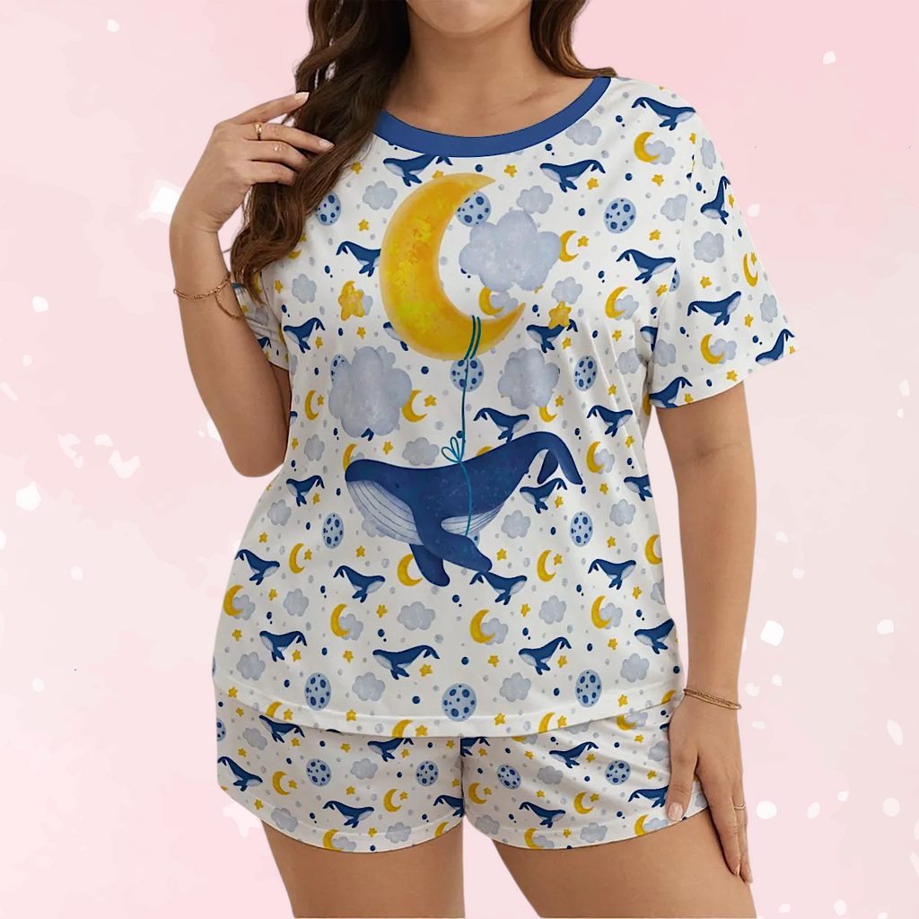 Sleepy Whale Jammies Shorts Set - Puppy's Aesthetics
