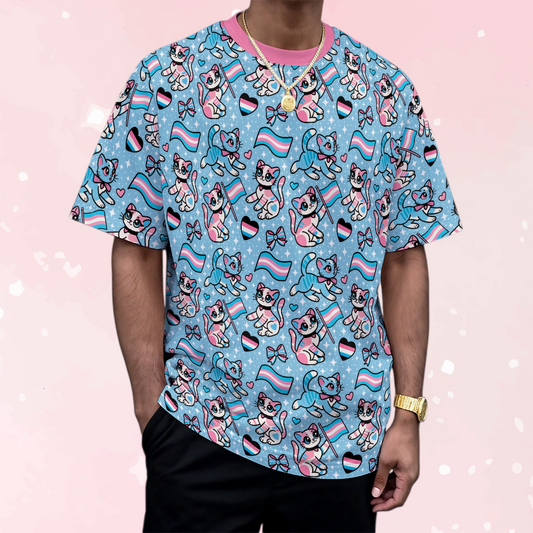 Purrfect Trans Pride Unisex Play Tee