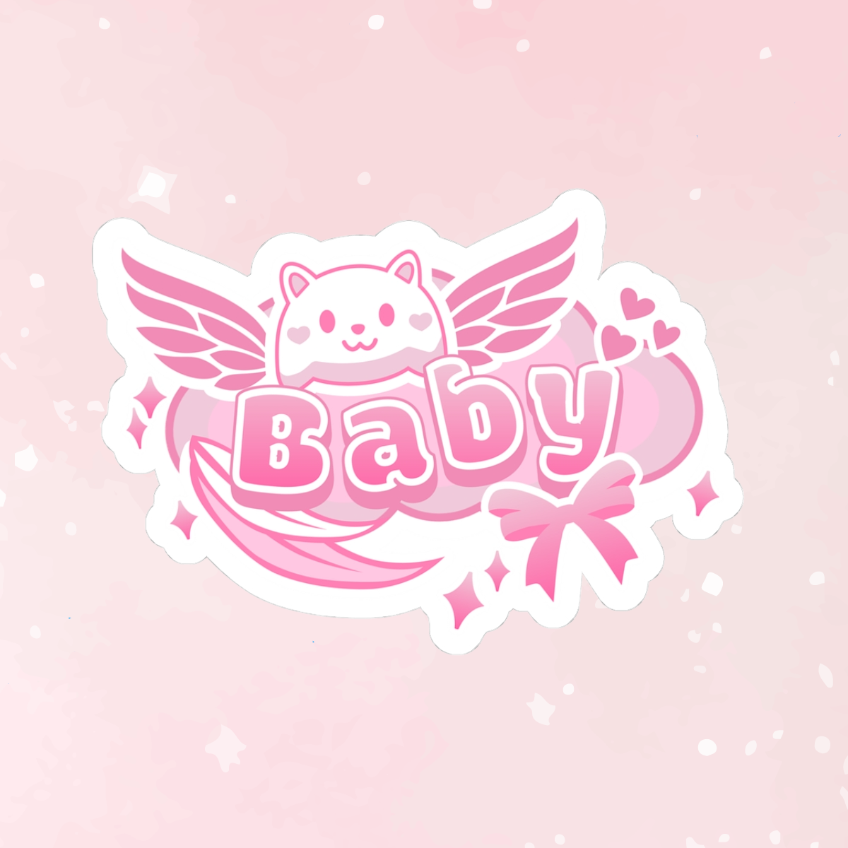 Kawaii Pink Baby Kiss-Cut Sticker - Puppy's Aesthetics