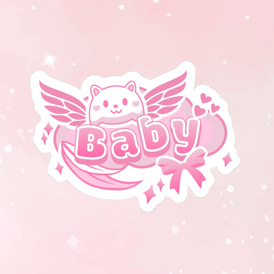 Kawaii Pink Baby Kiss-Cut Sticker - Puppy's Aesthetics