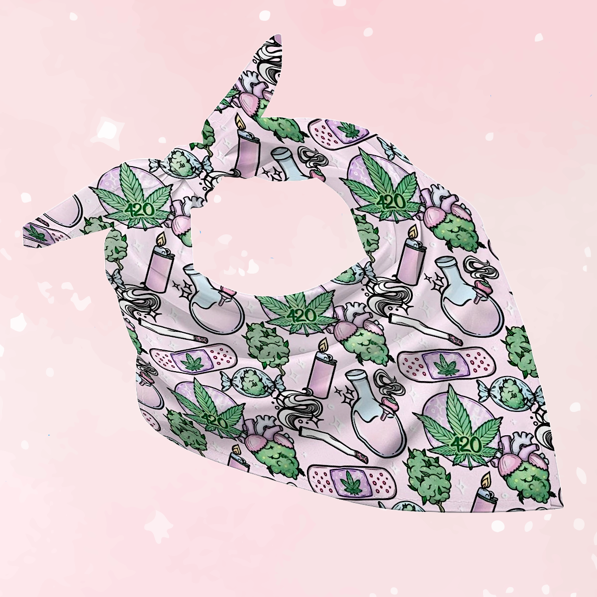 Pink Cannabis Bandana Bib