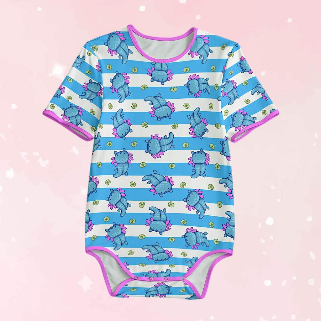 AquaLotl Stripes Adult Unisex Cuddlesuit