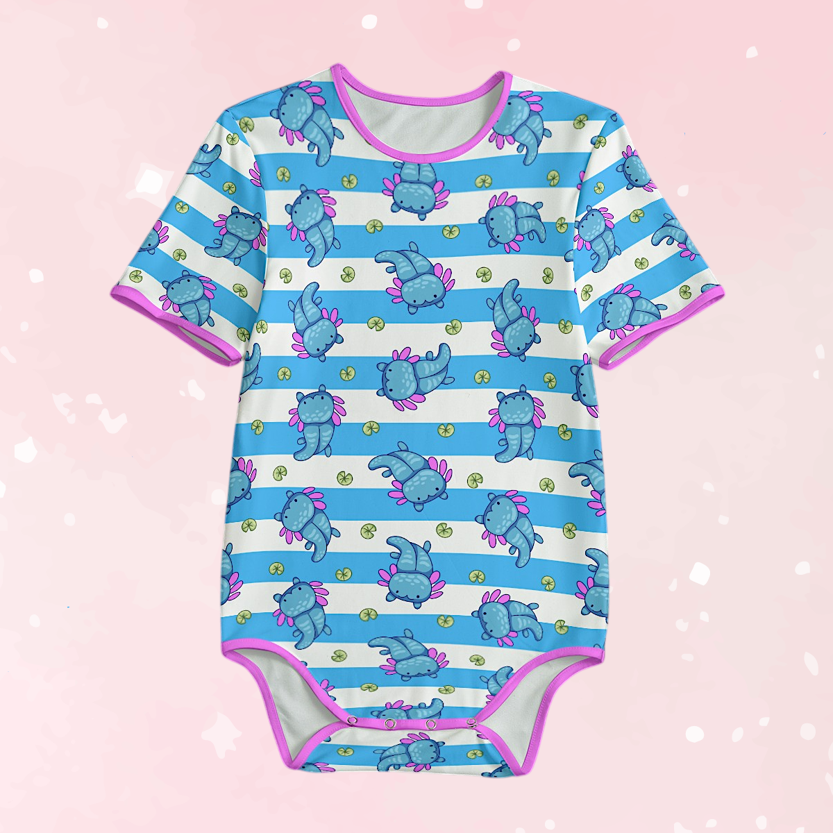 AquaLotl Stripes Adult Unisex Cuddlesuit