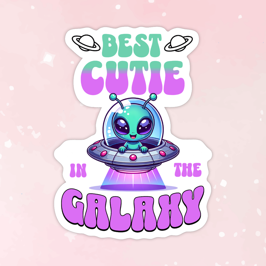 Best Cutie Galaxy Alien Vinyl Sticker