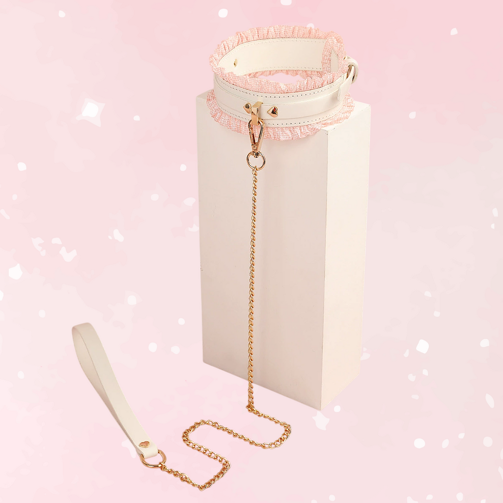 Princess PU Leather Lace Collar and Leash Set