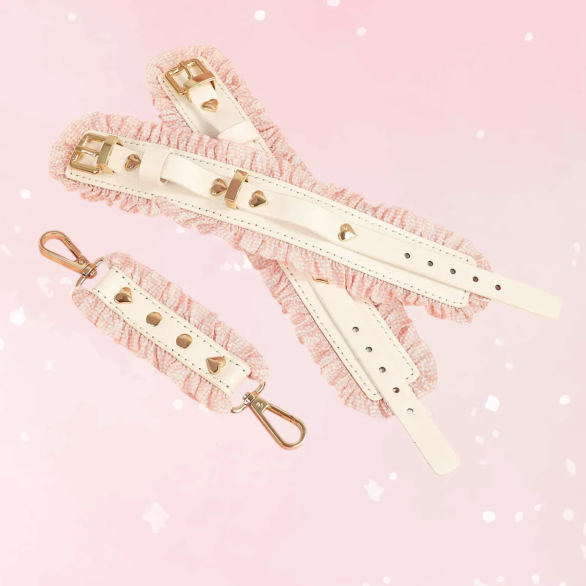 Princess Pink Lace Handcuff & Collar Set - Puppy's Aesthetics