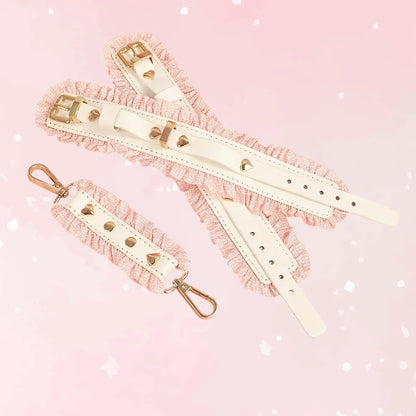 Princess Pink Lace Handcuff & Collar Set - Puppy's Aesthetics
