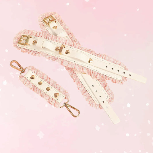 Princess Pink Lace Handcuff & Collar Set - Puppy's Aesthetics