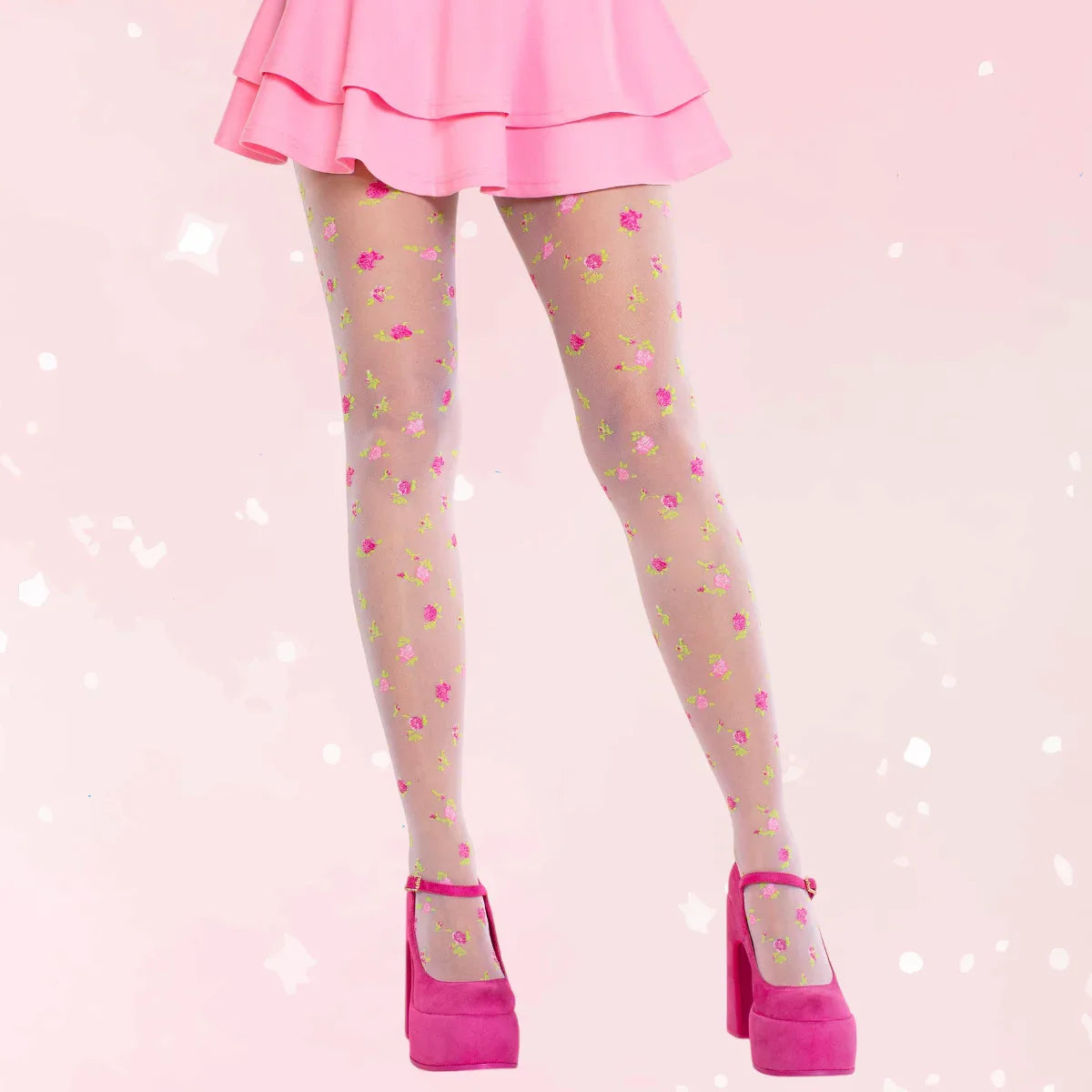 Rosette Sheer Tights - Puppy's Aesthetics