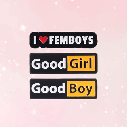 I Heart Femboys Enamel Pin (Options)