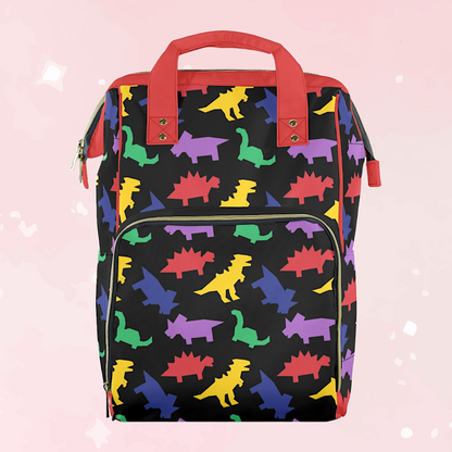 Colorful Lil Dinos Large Diaper Bag