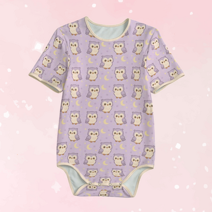 Moonlit Hoot Short Sleeve CuddleSuit
