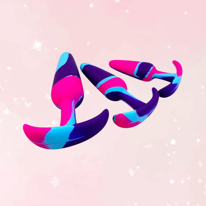 Swirl Colored Silicone Training Plug - Puppy's Aesthetics