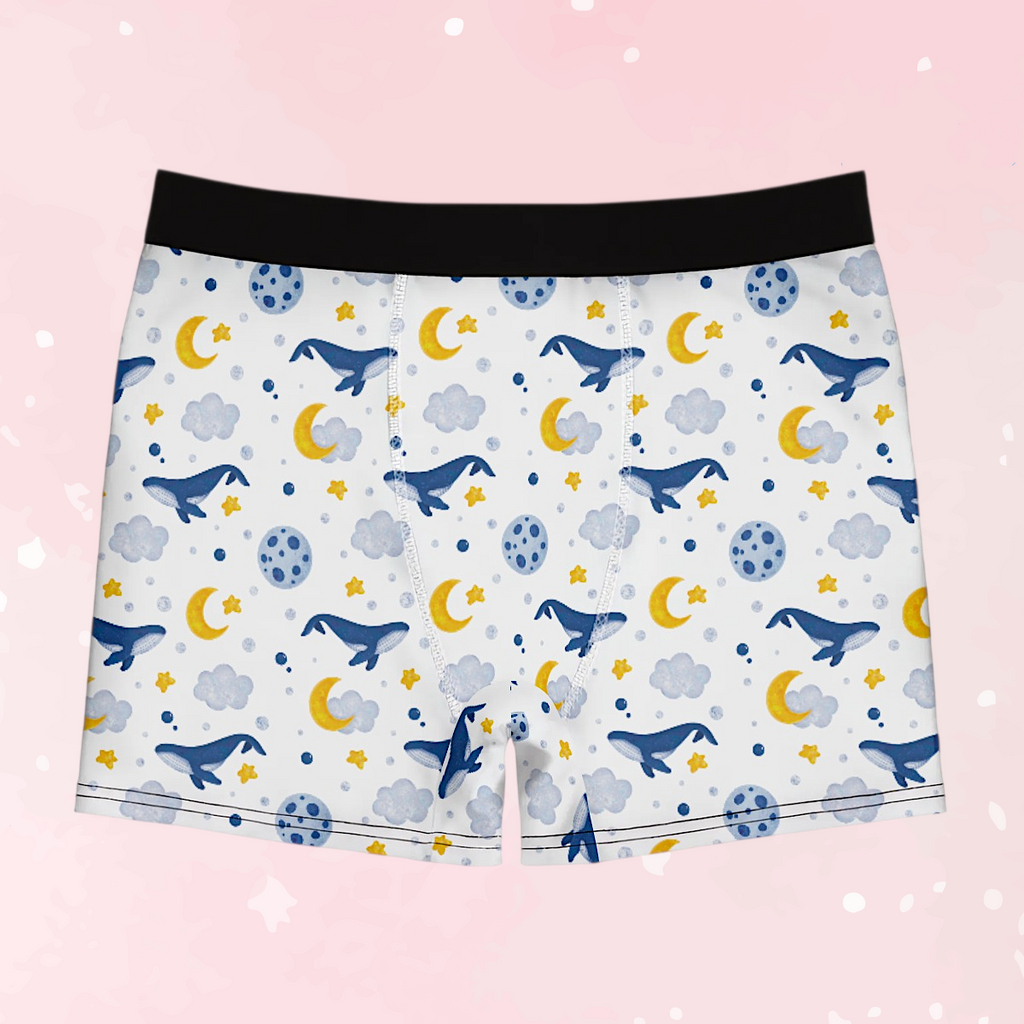 Sleepy Whale Dreams Stretch Boxer Briefs - Puppy's Aesthetics