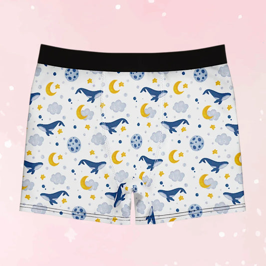Sleepy Whale Dreams Stretch Boxer Briefs - Puppy's Aesthetics