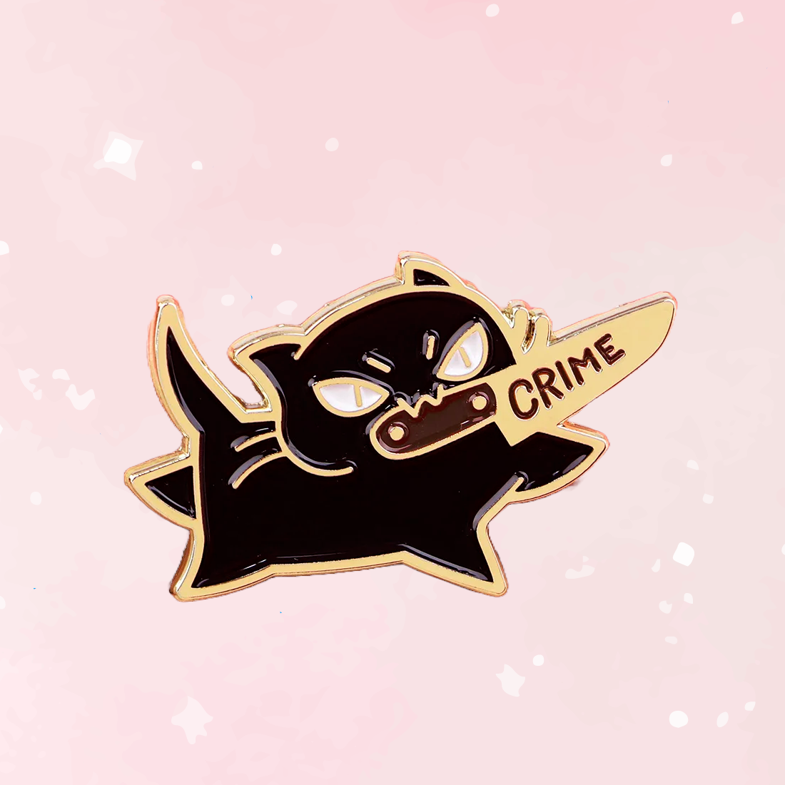 Black Cat Crime Enamel Pin