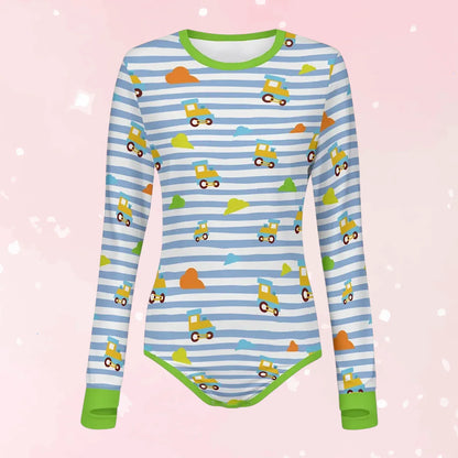 Vroom Vroom Baby Long Sleeve CuddleSuit - Puppy's Aesthetics